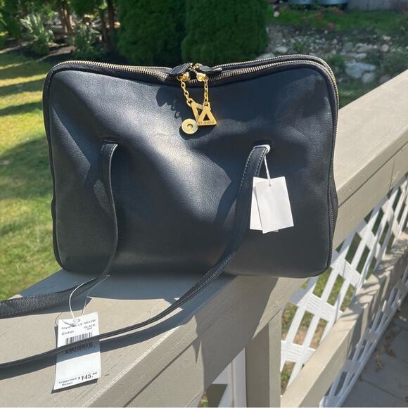 SHARIF NWT - Sharif by Americana, Black Leather Shoulder, Messenger Bag - Picture 5 of 13